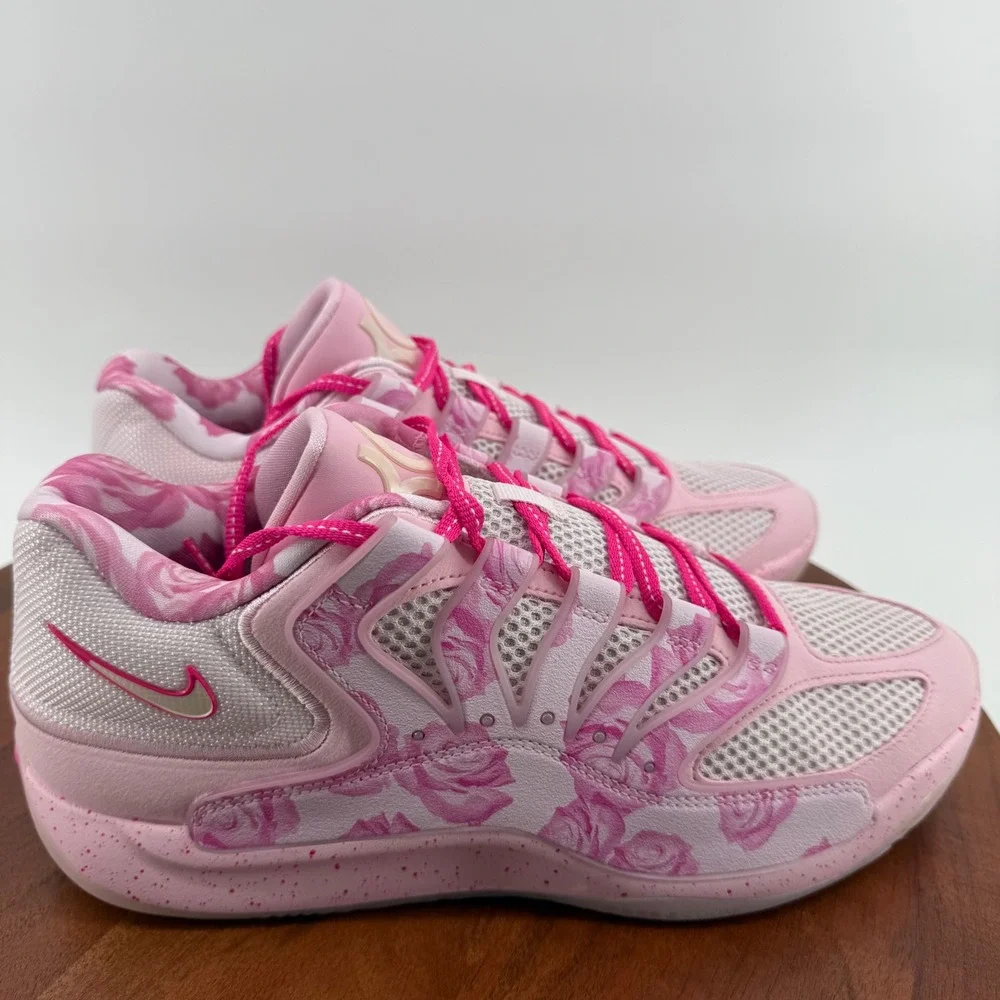 Nike KD18 NRG Aunt Pearl Pink Floral Basketball Shoes HV1997-600 Mens Size 11